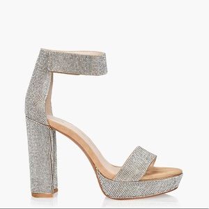 The Wishbone Collection, size 6 (fits 6.5). Bedazzled all over, silver.